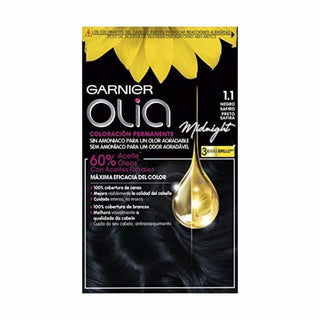 Permanent Dye Garnier Olia Ammonia-free Nº 1,10 Black Sapphire - Dulcy Beauty