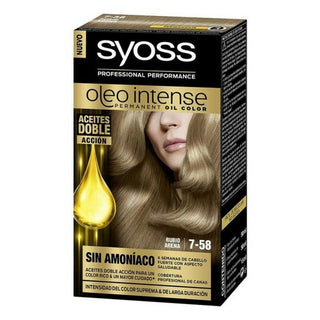 Permanent Dye Syoss Olio Intense Ammonia-free Nº 7,58 Blonde Sand - Dulcy Beauty