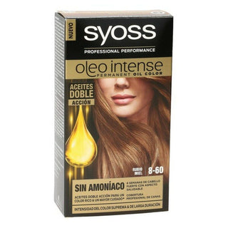 Permanent Dye Syoss Olio Intense Ammonia-free Nº 8,60 Honey Blonde - Dulcy Beauty