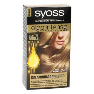 Permanent Dye Syoss Olio Intense Ammonia-free Nº 7,10 Blonde Natural - Dulcy Beauty