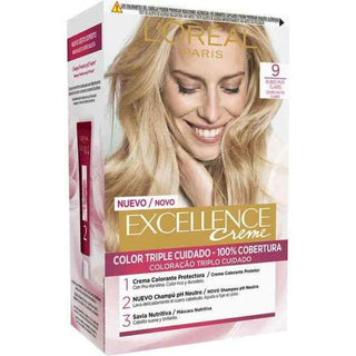 Permanent Dye Excellence L'Oreal Make Up Light Blonde Nº 9 - Dulcy Beauty