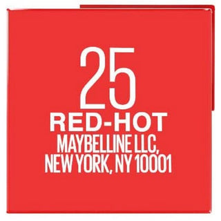 shimmer lipstick Maybelline Superstay Vinyl Link 25-red-hot - Dulcy Beauty
