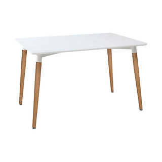 Tavolo da pranzo atmosfera roka faggio in legno bianco (150 x 80 x 74 cm)