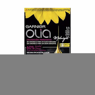 Permanent Dye Garnier Olia Ammonia-free Nº 1,10 Black Sapphire - Dulcy Beauty