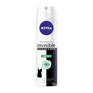 Spray Deodorant Black & White Invisible Active Nivea (200 ml) - Dulcy Beauty