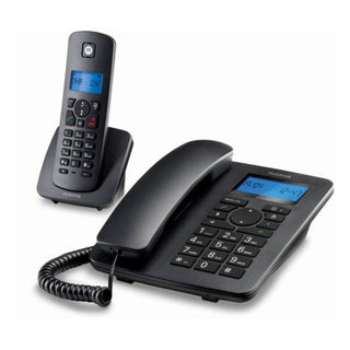 Landline Telephone Motorola C4201 Combo DECT (2 pcs) Black - GURASS APPLIANCES