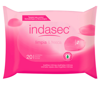 IndAsec Clean ja Fresh Intiime Wipes 20 yksikköä