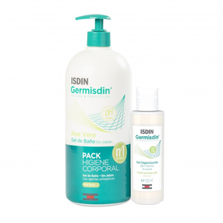 Isdin Germisdin Body Hygiene Dry Skin 1000ml+Hand Sanitiser 120ml Setti 2 kpl