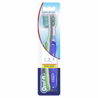 Oral-B Shiny Clean -hammasharja, keskikokoinen 2 yksikköä