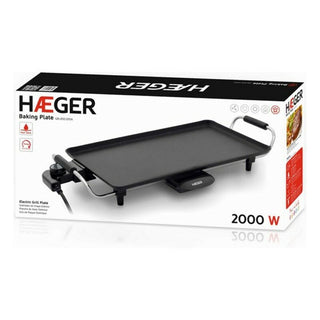 Flat grill plate Haeger 2000 W Black