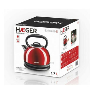 Water Kettle and Electric Teakettle Haeger Red Cherry 2200 W (1,7 L)