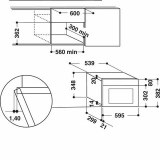 Mikrofalowe z grillem Hotpoint MH 400 IX 22 L 750 W