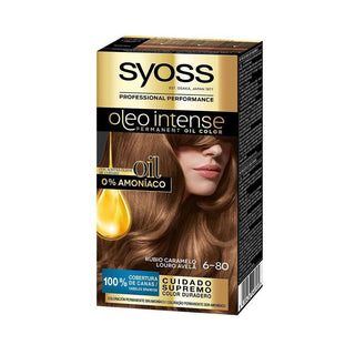 Permanent Dye Syoss Olio Intense Ammonia-free Nº 6,80 Caramel Blonde - Dulcy Beauty