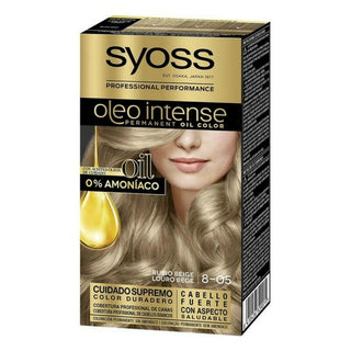 Permanent Dye Syoss Olio Intense Ammonia-free Nº 8,05 Blonde Beige - Dulcy Beauty