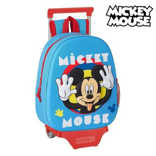 3d schooltas met wielen 705 Mickey Mouse clubhuis lichtblauw