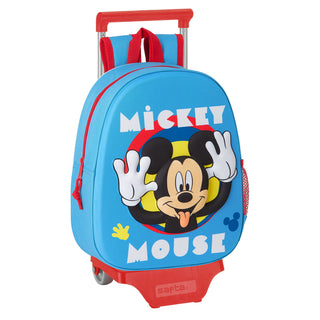 3D školní taška s koly 705 Mickey Mouse Clubhouse Light Blue