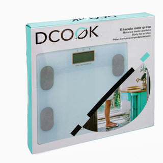 ميزان حمام رقمي Dcook زجاج مقسى بلاستيك أبيض (30 × 30 ×
