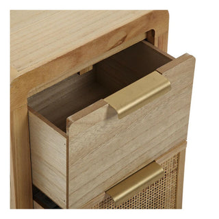 Cassetto di cassetti versa Rattan MDF Wood (24 x 66 x 30 cm)