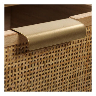 Cassetto di cassetti versa Rattan MDF Wood (24 x 66 x 30 cm)