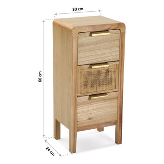 Cassetto di cassetti versa Rattan MDF Wood (24 x 66 x 30 cm)