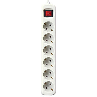 Soquete de energia - 6 soquetes com switch Silver Electronics White