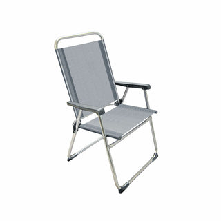 Sedia da spiaggia 22 mm in alluminio grigio 52 x 56 cm (52 ​​x 56 x 92 cm)