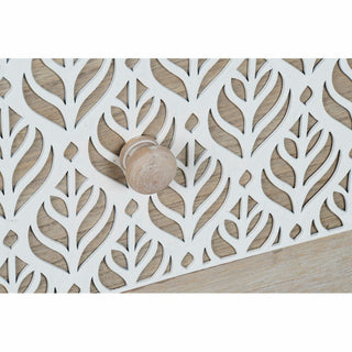 Chest of drawers 80 x 42 x 80 cm Natural White Leaf