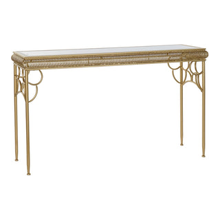 Consola DKD Home Decoración espejo de metal dorado MDF Madera 122 x 31 x 72 cm