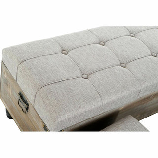 Bench DKD Home Decor   Black Grey Wood Brown Polyester (120 x 40 x 42