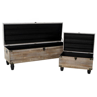 Bench DKD Home Dekor černé šedé dřevo hnědý polyester (120 x 40 x 42