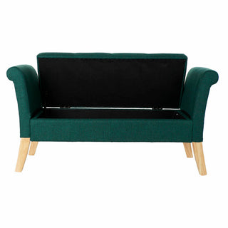 Bench DKD Home Decor 8424001795512 Natural Wood Polyester Green (130 x