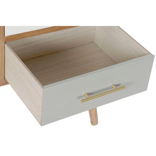 TV furniture DKD Home Decor Grey Cream Metal Paolownia wood (90 x 34 x