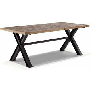 Table à manger dkd décor intérieur en métal en fer en bois recyclé 200 x 100 x 78 cm