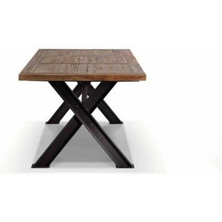 Ruokapöytä DKD -kodinsisustus Metallirauta Kierrätetty puu 200 x 100 x 78 cm