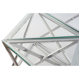 Středový stůl DKD Home Decor Silver Crystal Steel Plastic 137,5 x 120,5