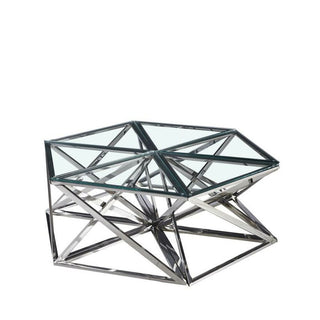 Středový stůl DKD Home Decor Silver Crystal Steel Plastic 137,5 x 120,5