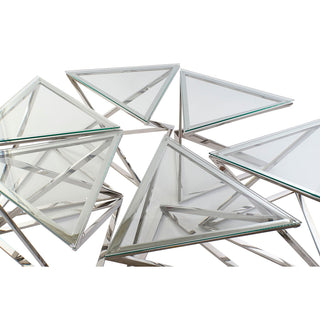 Center Tisch DKD Home Decor Silberkristallstahl Kunststoff 137,5 x 120,5