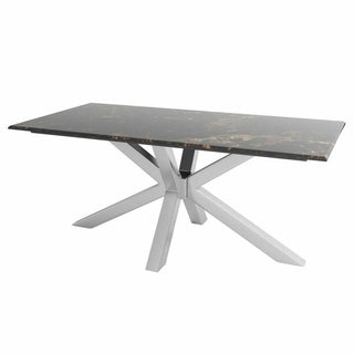 Jídelní stůl DKD Home Decor Marble Steel (180 x 90 x 76 cm)