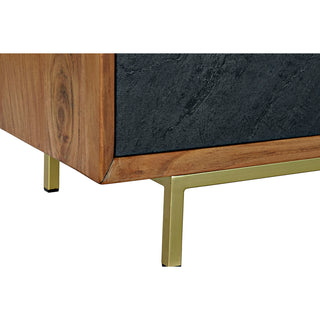 TV furniture DKD Home Decor Brown Black Acacia (130 x 42 x 49 cm)