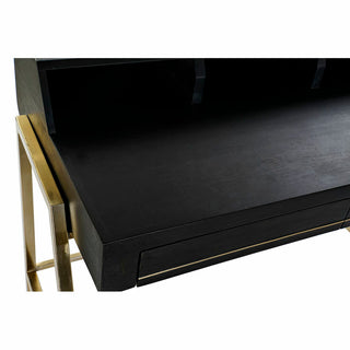 Schreibtisch DKD Home Decor Black Metal Golden Mango Holz (125 x 74 x 93,5 cm)