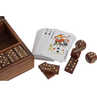 Board game DKD Home Decor Sheesham 16,5 x 14 x 4 cm Dark brown 4