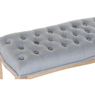 Bench DKD Home Dekor modré polyesterové gumové dřevo světle hnědé (110 x