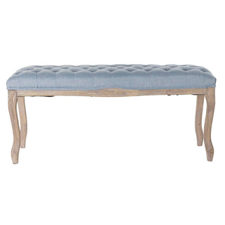 Banc dkd Home Décoration en bois de caoutchouc en polyester bleu marron clair (110 x