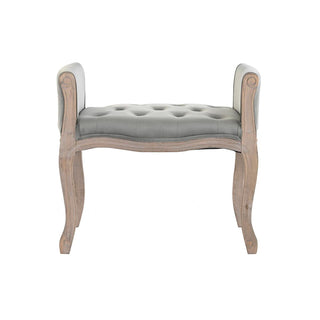 Banc dkd Home Décor bois de caoutchouc naturel gris 65 x 46 x 60,5 cm