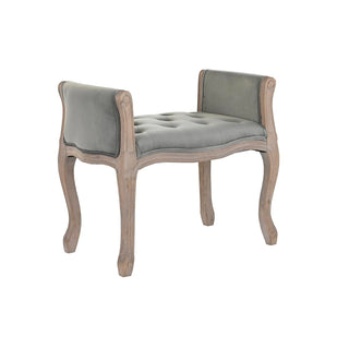 Banc dkd Home Décor bois de caoutchouc naturel gris 65 x 46 x 60,5 cm