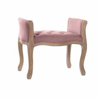 Banco DKD Home Decoração rosa de madeira de borracha natural 65 x 46 x 60,5 cm