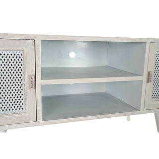 أثاث تلفزيون DKD ديكور منزلي خشب MDF أبيض (110 × 61 × 41 سم)