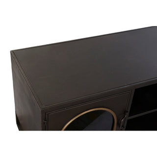 أثاث تلفزيون DKD ديكور منزلي معدن كريستال أسود (150 × 50 × 45 سم)