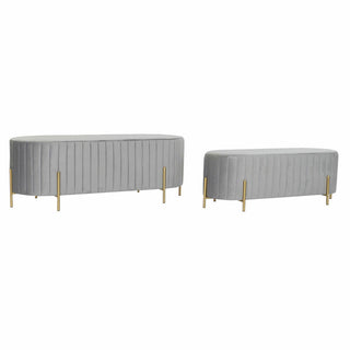 Banco DKD Home Decoração cinza metal dourado 123 x 50 x 45 cm