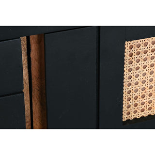 أثاث التلفزيون DKD Home Decor خشب الروطان الأسود والمانجو (145,5 × 40,5 × 60)